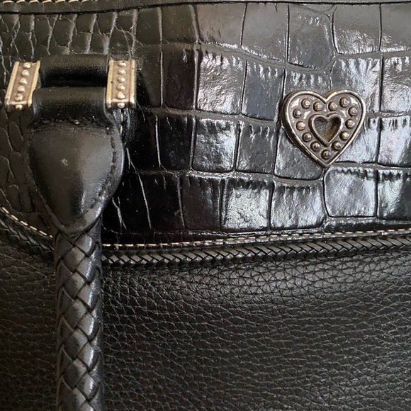 Beautiful Brighton handbag. Black with embossed croc print and braided handles. - Picture 2 of 2